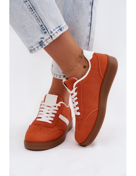 Women's Suede-Like Sneakers Orange Calira