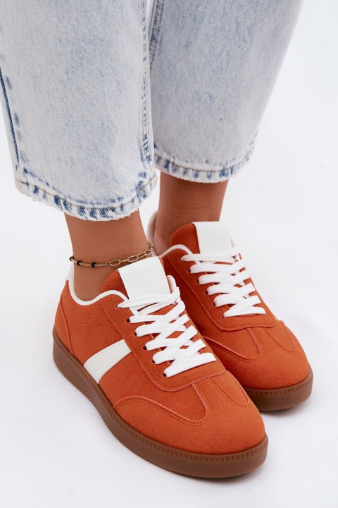 Women's Suede-Like Sneakers Orange Calira