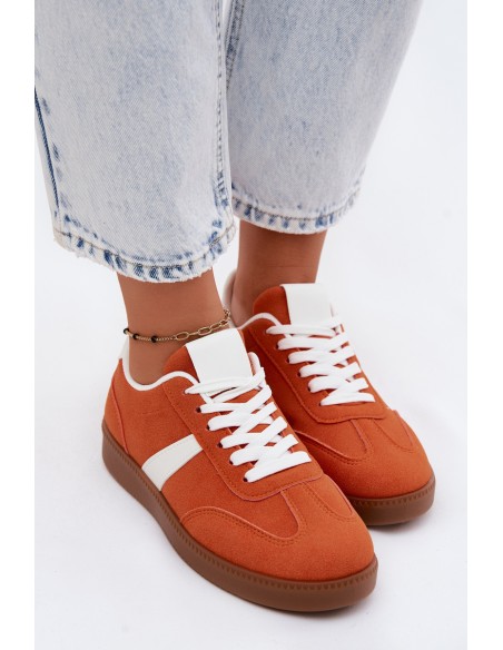 Women's Suede-Like Sneakers Orange Calira
