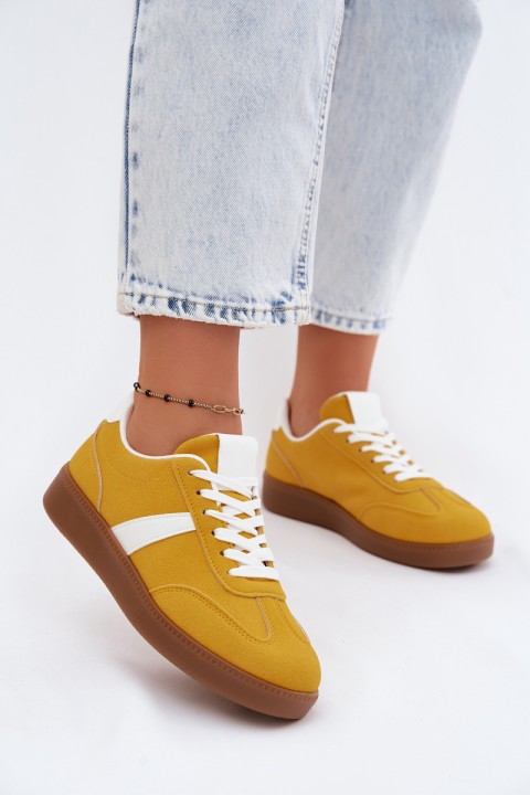 Women's Sneakers Yellow Imitation Suede Calira