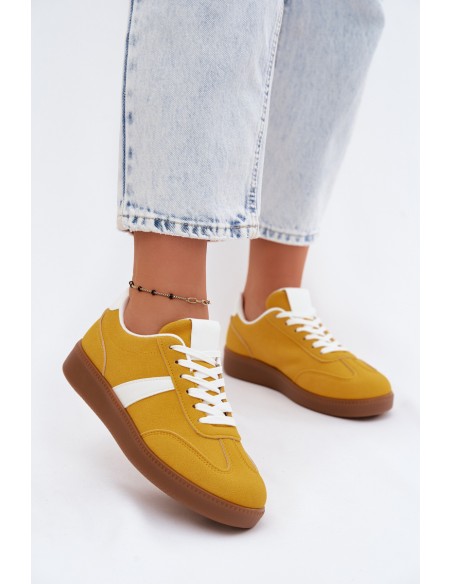 Women's Sneakers Yellow Imitation Suede Calira