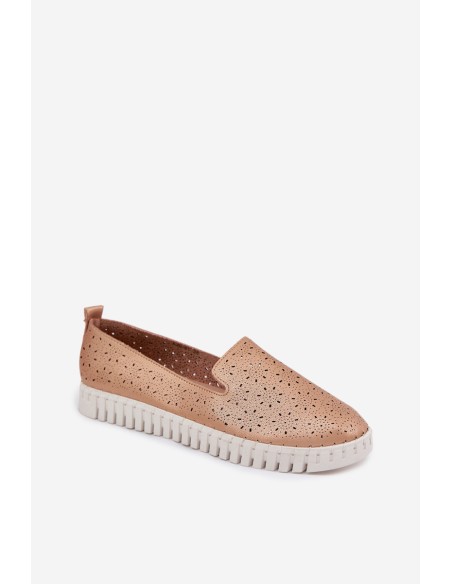 Women's Openwork Slip-On Shoes Champagne Salty