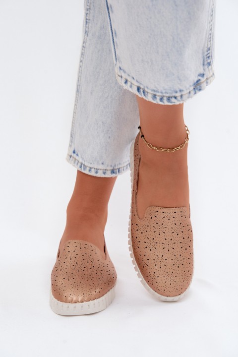 Women's Openwork Slip-On Shoes Champagne Salty