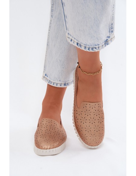 Women's Openwork Slip-On Shoes Champagne Salty