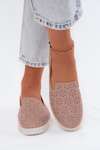 Women's Openwork Slip-On Shoes Dusty Pink Salty
