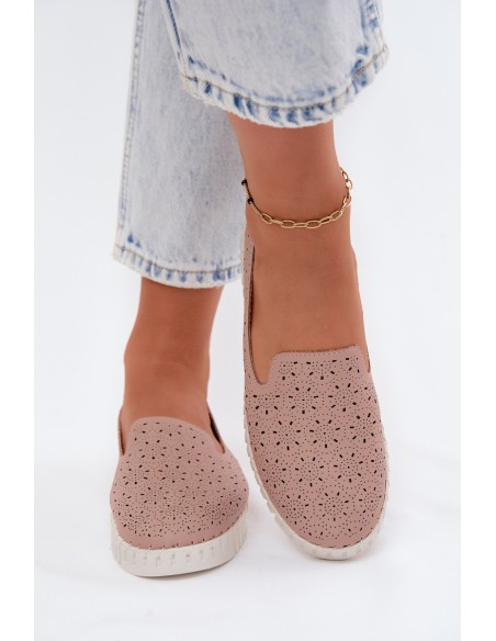 Women's Openwork Slip-On Shoes Dusty Pink Salty