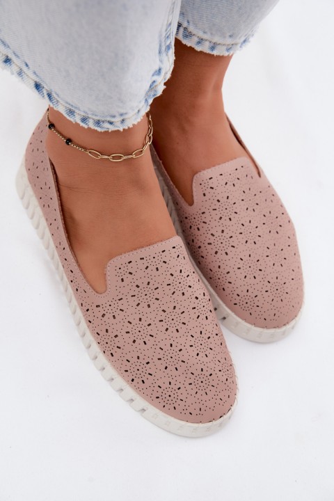Women's Openwork Slip-On Shoes Dusty Pink Salty