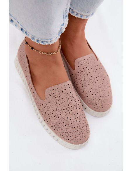 Women's Openwork Slip-On Shoes Dusty Pink Salty