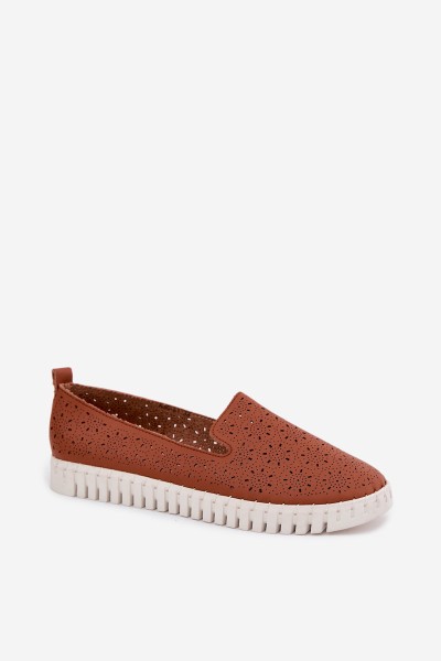 Women's Openwork Slip-On Shoes Camel Salty 2