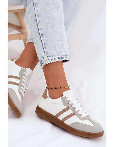 Women's White-Beige Sneakers Seabell