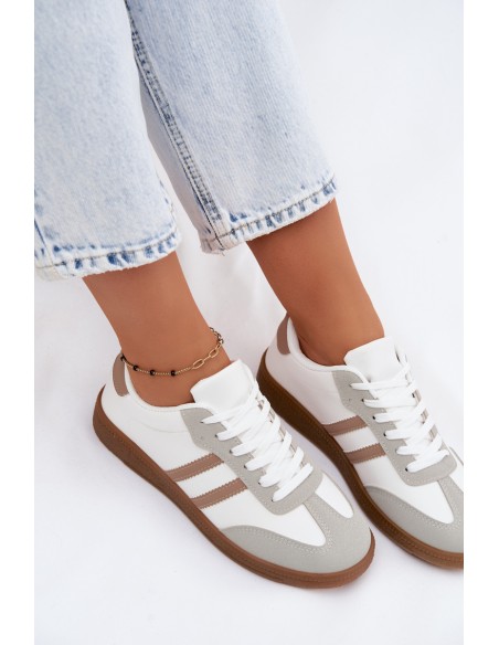 Women's White-Beige Sneakers Seabell