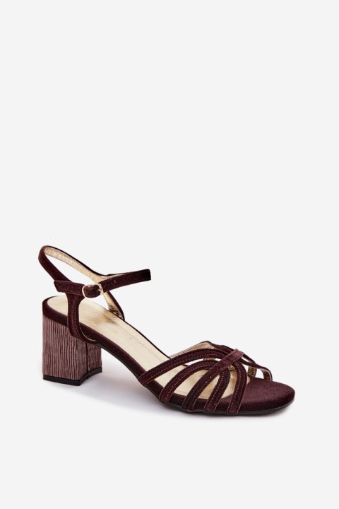 Velvet Women's Heeled Sandals D&A SR61-0102 Chocolate