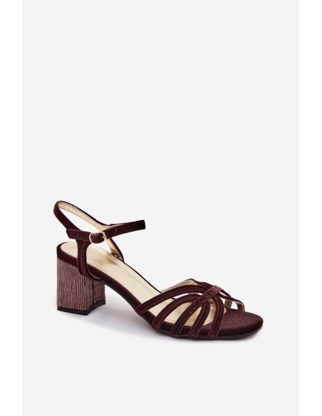 Velvet Women's Heeled Sandals D&A SR61-0102 Chocolate