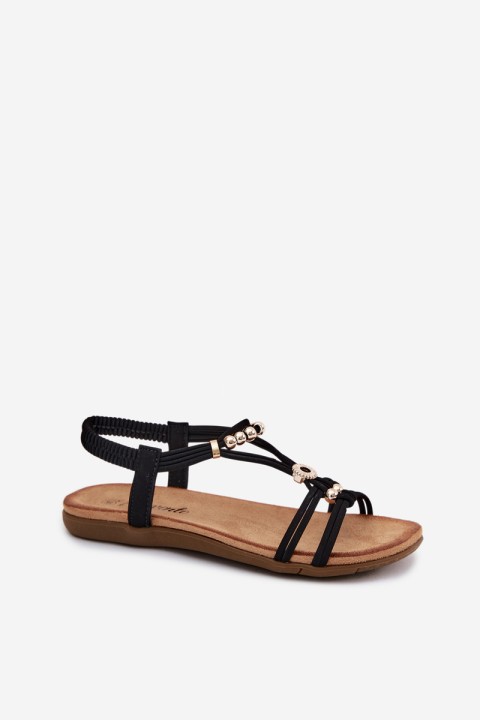 Women's Flat Sandals With Straps Black Zelda