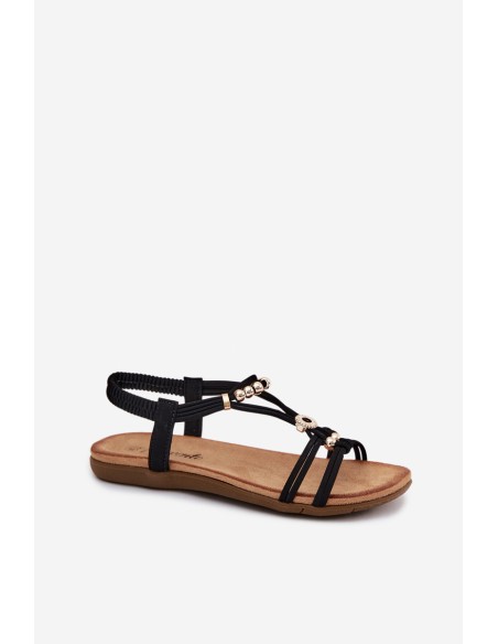 Women's Flat Sandals With Straps Black Zelda