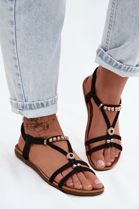 Women's Flat Sandals With Straps Black Zelda