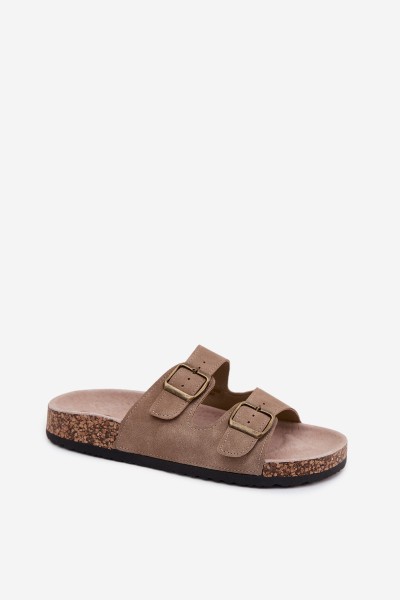 Women's Cork Sole Khaki Slides Harleen 2