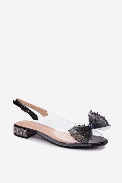 Women's Transparent Sandals With Bow D&A MR61-9001 Black 2