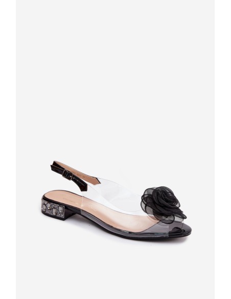 Women's Transparent Sandals With Rose D&A MR61-9003 Black