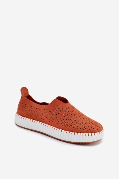 Open Slip-On Platform Shoes Orange Glamma 2