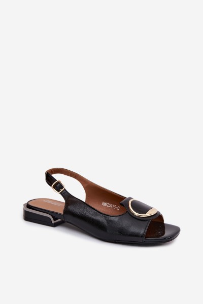 Women's Flat Heel Sandals With Decoration Black Glima 2