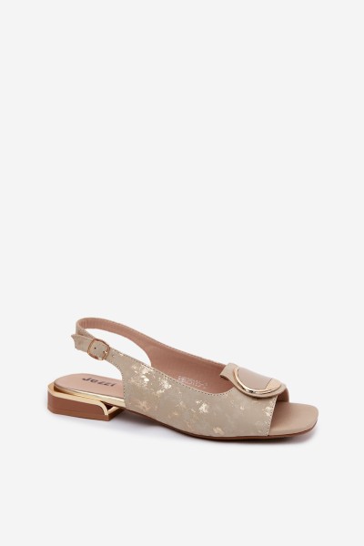 Women's Flat Heeled Sandals With Gold Embellishment Glima 2
