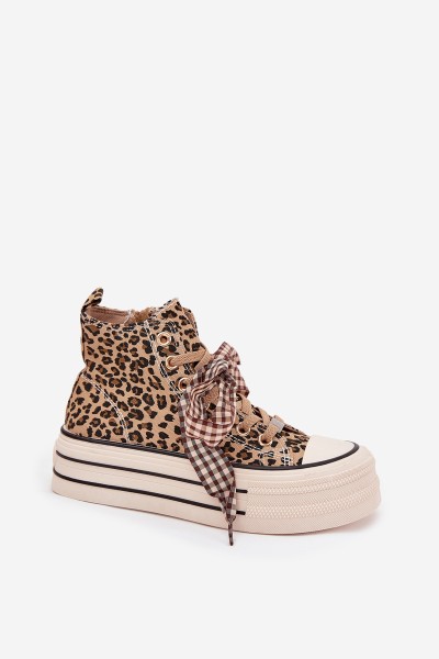 Women's Sneakers With Ribbon And Zipper On Platform Panther Mavara 2