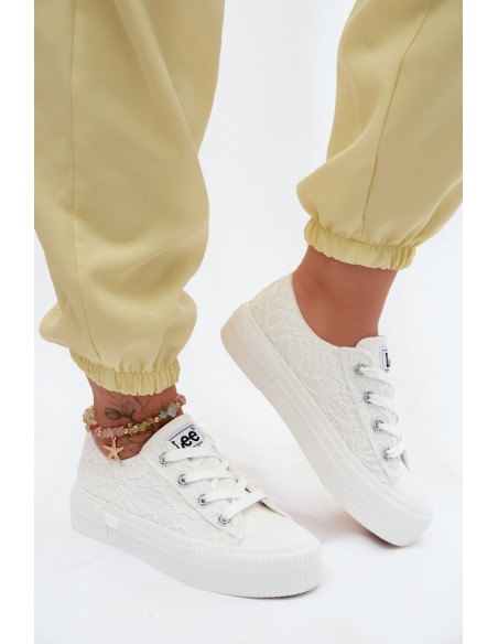 Women's Lace Sneakers On Platform LEE ISLA LACE WOMEN LOW 50261003.1FG White