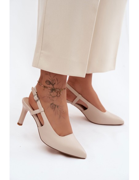 Women's High Heel Sandals Sergio Leone SK157 Beige