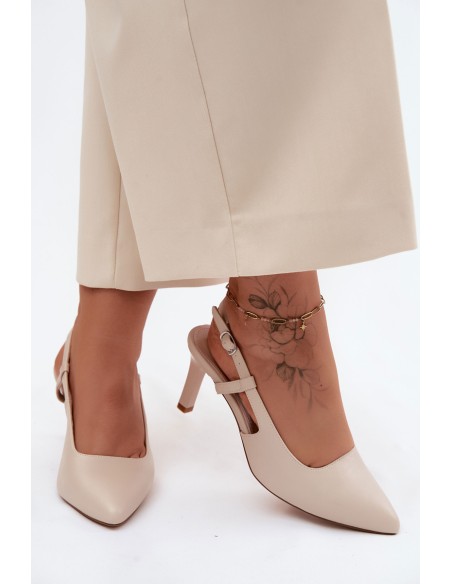 Women's High Heel Sandals Sergio Leone SK157 Beige