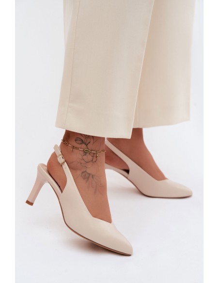 Women's Slim Heel Sandals Sergio Leone SK158 Beige