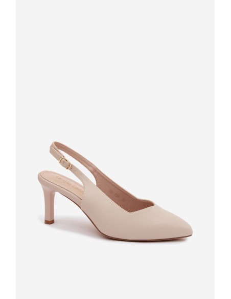 Women's Slim Heel Sandals Sergio Leone SK158 Beige
