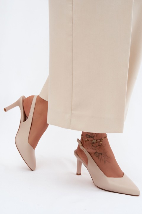 Women's Slim Heel Sandals Sergio Leone SK158 Beige