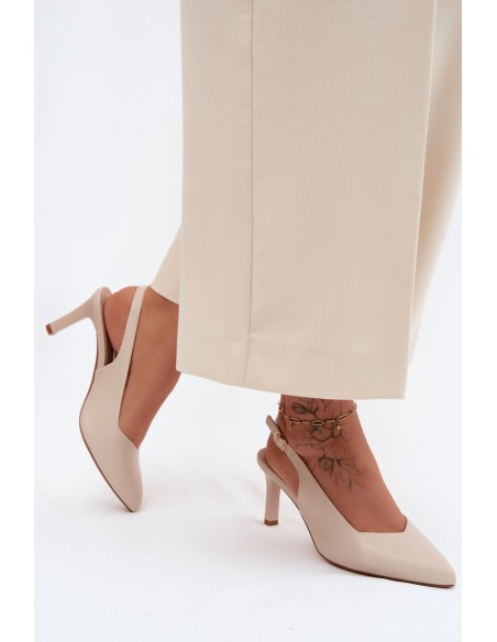 Women's Slim Heel Sandals Sergio Leone SK158 Beige