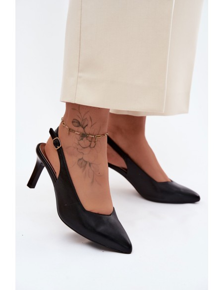Women's Slim Heeled Sandals Sergio Leone SK158 Black