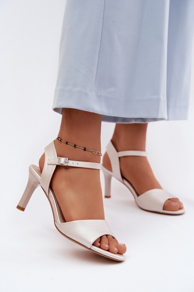 Women's Slim Heel Sandals Sergio Leone SK347 Silver