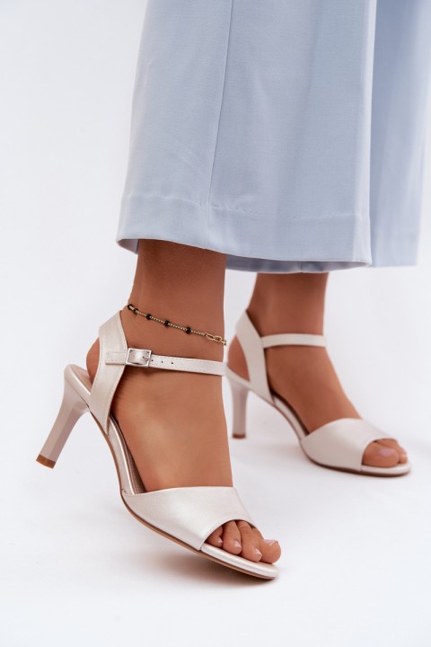 Women's Slim Heel Sandals Sergio Leone SK347 Silver