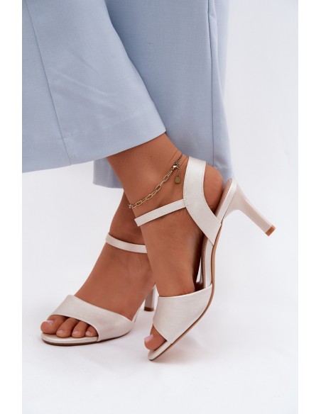 Women's Slim Heel Sandals Sergio Leone SK347 Silver