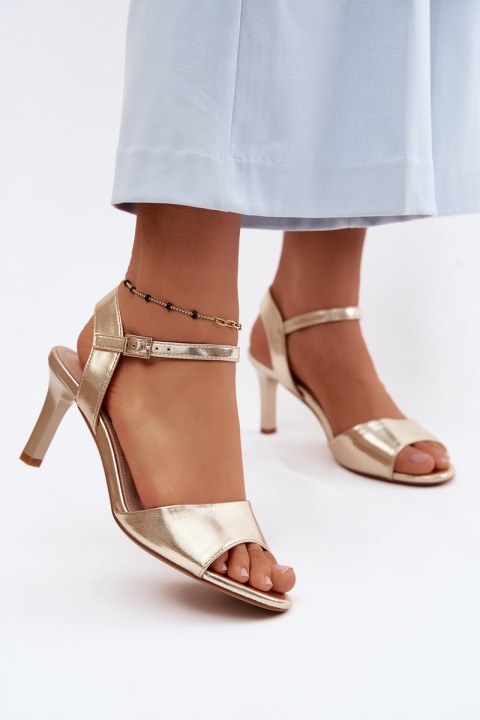 Women's Slim Heeled Sandals Sergio Leone SK347 Gold