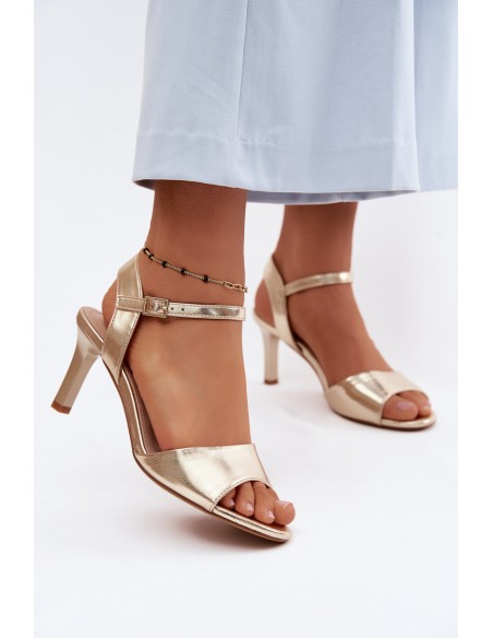 Women's Slim Heeled Sandals Sergio Leone SK347 Gold