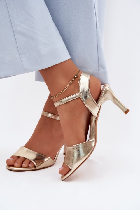 Women's Slim Heeled Sandals Sergio Leone SK347 Gold
