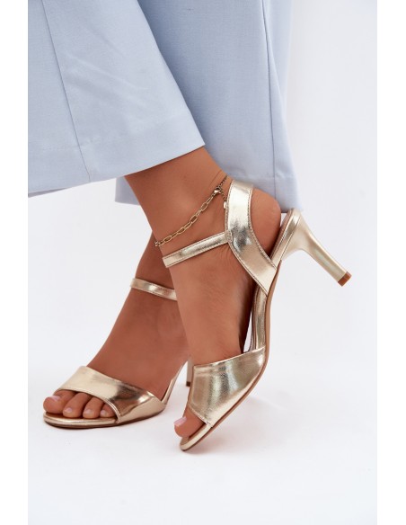 Women's Slim Heeled Sandals Sergio Leone SK347 Gold