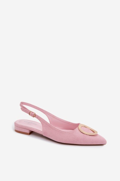 Women's Flat-Heeled Sandals With Decoration Pink Sparkle 2