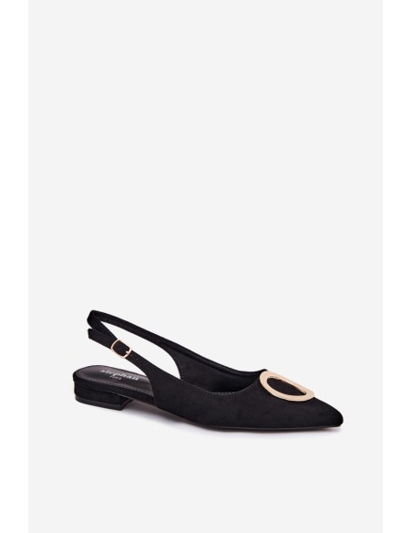 Women's Flat Heeled Sandals With Embellishment Black Sparkle