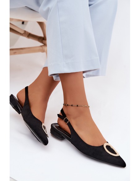 Women's Flat Heeled Sandals With Embellishment Black Sparkle