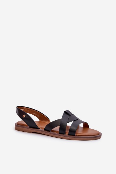 Flat Women's Sandals Made of Eco Leather Vinceza 17347 Black 2