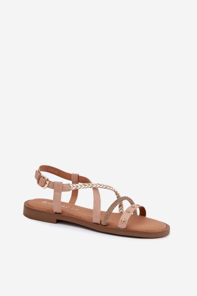 Flat Sandals With Decorative Straps Vinceza 17379 Beige 2
