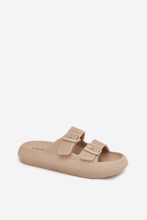 Women Foam Sandals With Buckles Vinceza 76056 Beige