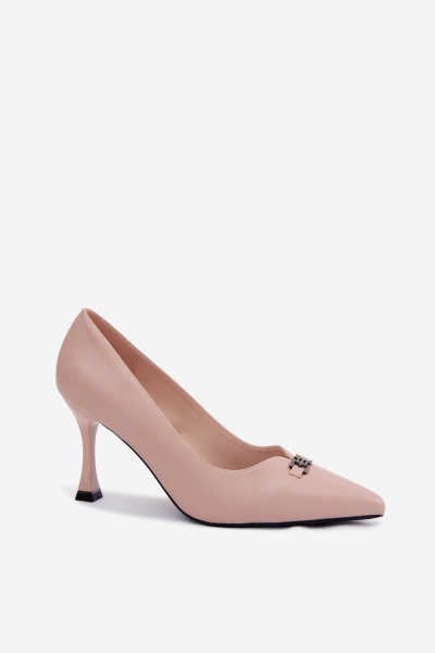 Vinceza Beaded Detail Pumps Beige 2