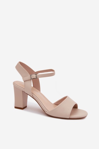 Women's Block Heel Sandals Sergio Leone SK861 Beige 2